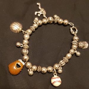 Baseball Themed charm bracelet.